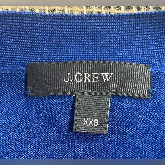 J. Crew Merino Wool Blue Cardigan w/Tie Waist, Size XXS, Dry Clean, Pockets - Picture 2 of 8